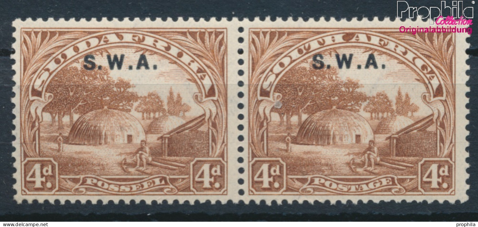 Namibia - Südwestafrika 120-121 Waagerechtes Paar Mit Falz 1927 Aufdruckausgabe (10368952 - South West Africa (1923-1990)