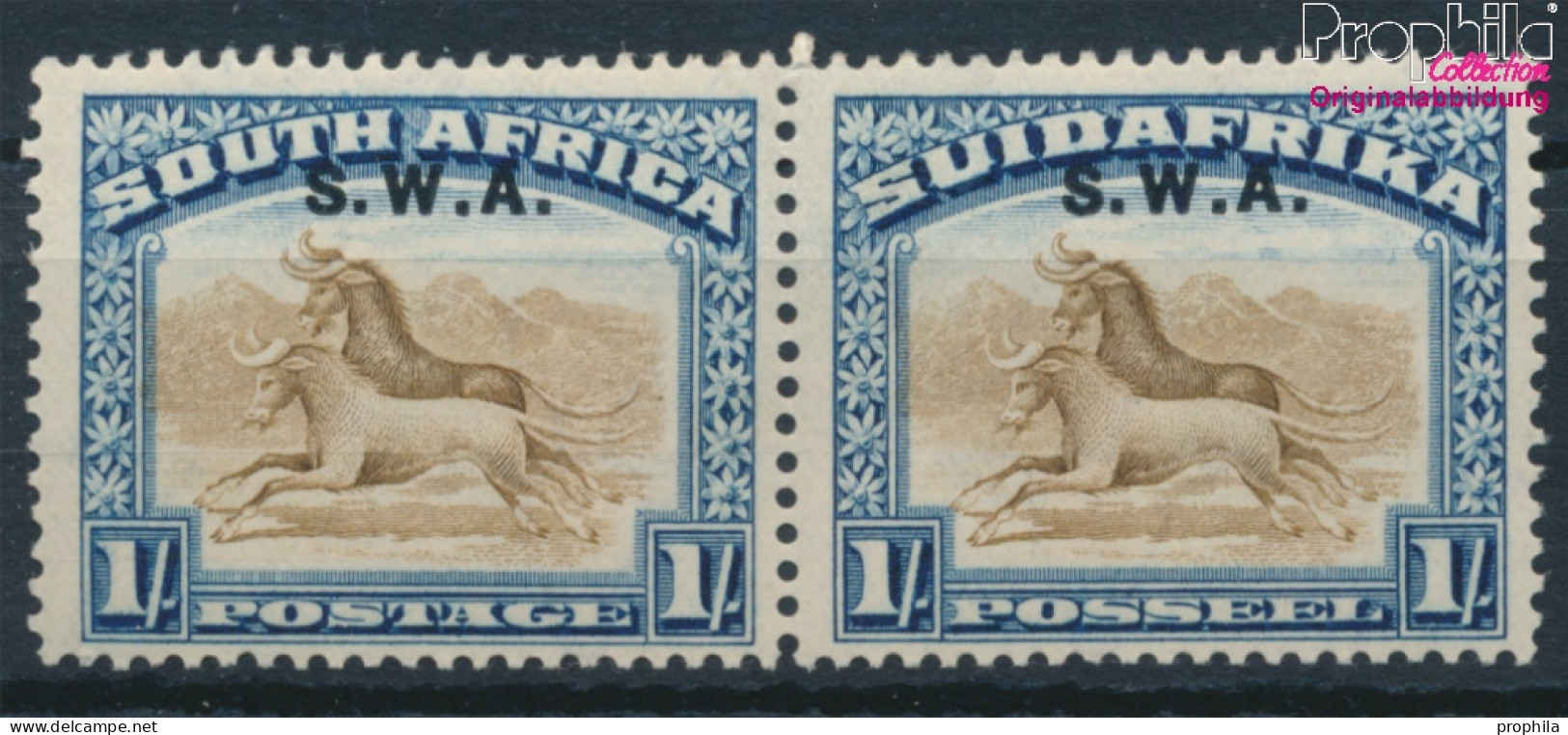 Namibia - Südwestafrika 124-125 Waagerechtes Paar Mit Falz 1927 Aufdruckausgabe (10368951 - South West Africa (1923-1990)