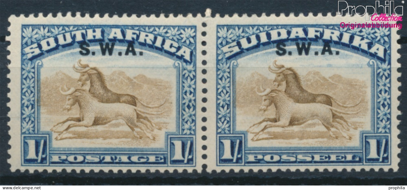 Namibia - Südwestafrika 124-125 Waagerechtes Paar Mit Falz 1927 Aufdruckausgabe (10368951 - Südwestafrika (1923-1990)