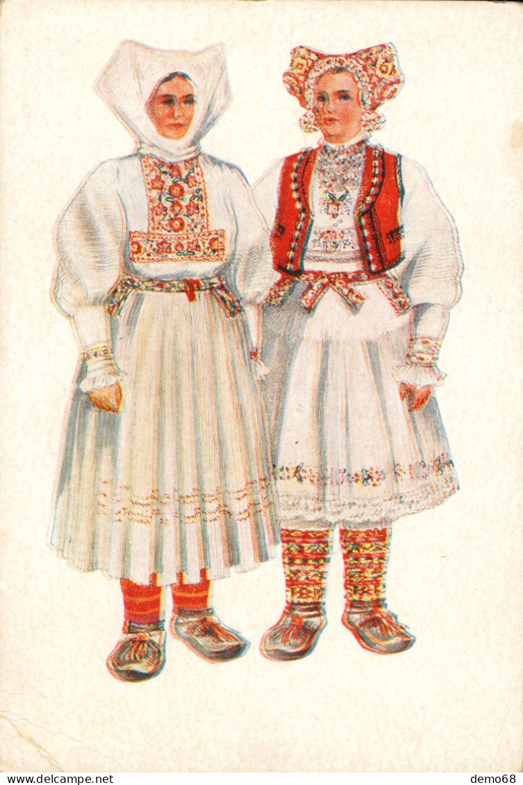 Yougoslavie Croatie Serbie Monténégro Lot De 8 Cartes Costumes Traditionnels Danse Folklore - Jugoslavia