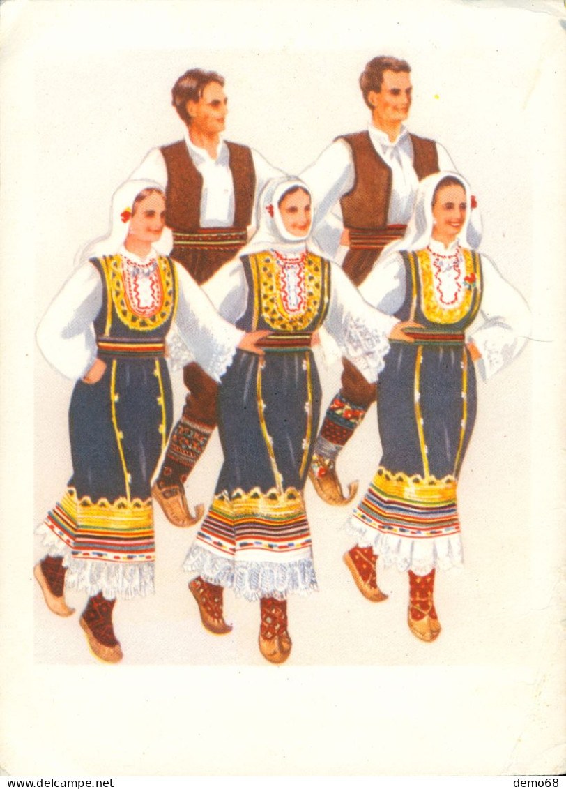 Yougoslavie Croatie Serbie Monténégro Lot de 8 cartes costumes traditionnels danse Folklore