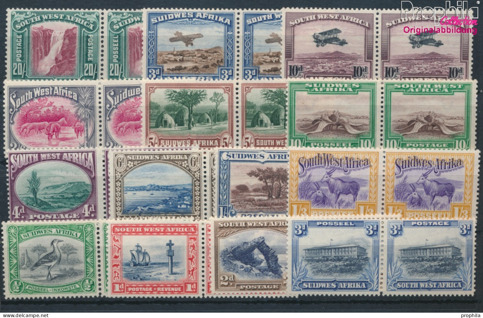 Namibia - Südwestafrika 140-167 Waagerechte Paare (kompl.Ausg.) Mit Falz 1931 Landesmotive (10368947 - Südwestafrika (1923-1990)