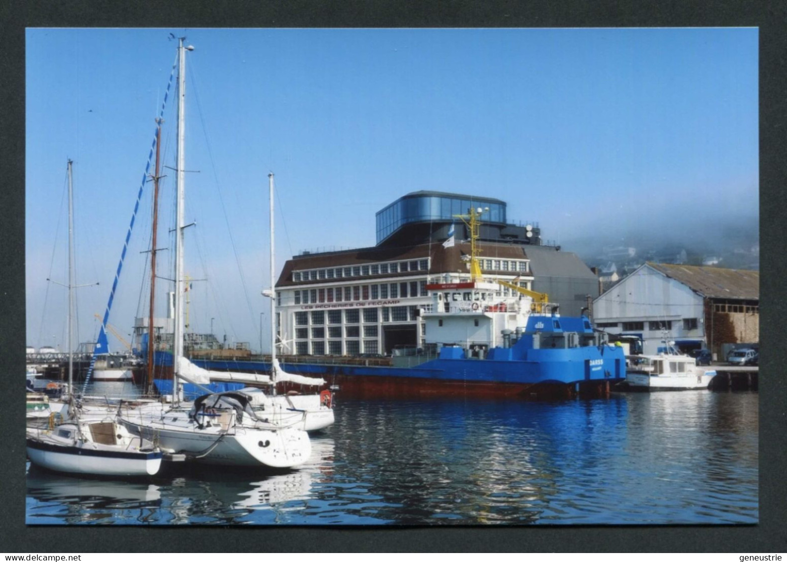 Photo-carte 2018 "Le Cargo Darss De Wölgast (Allemagne) à Quai Dans Le Port Devant Les Pêcheries De Fécamp" - Fécamp