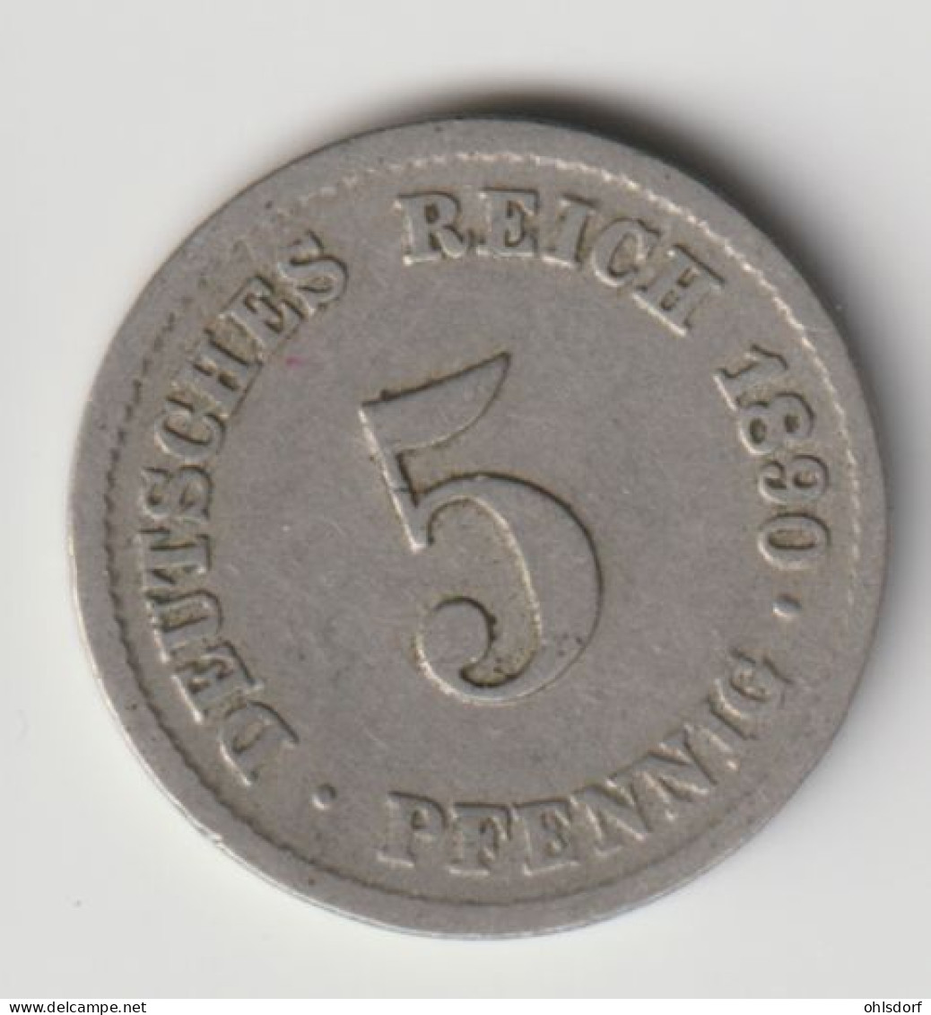 DEUTSCHES REICH 1890 G: 5 Pfennig, KM 11 - 5 Pfennig