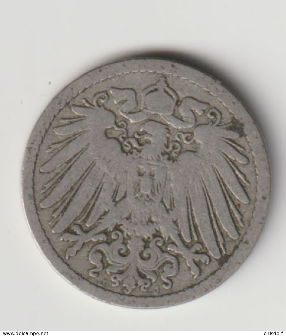 DEUTSCHES REICH 1890 J: 5 Pfennig, KM 11 - 5 Pfennig