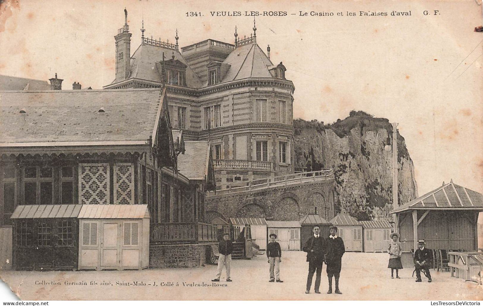 FRANCE - Veules Les Roses - Le Casino Et Les Falaises D'aval - Carte Postale Ancienne - Veules Les Roses