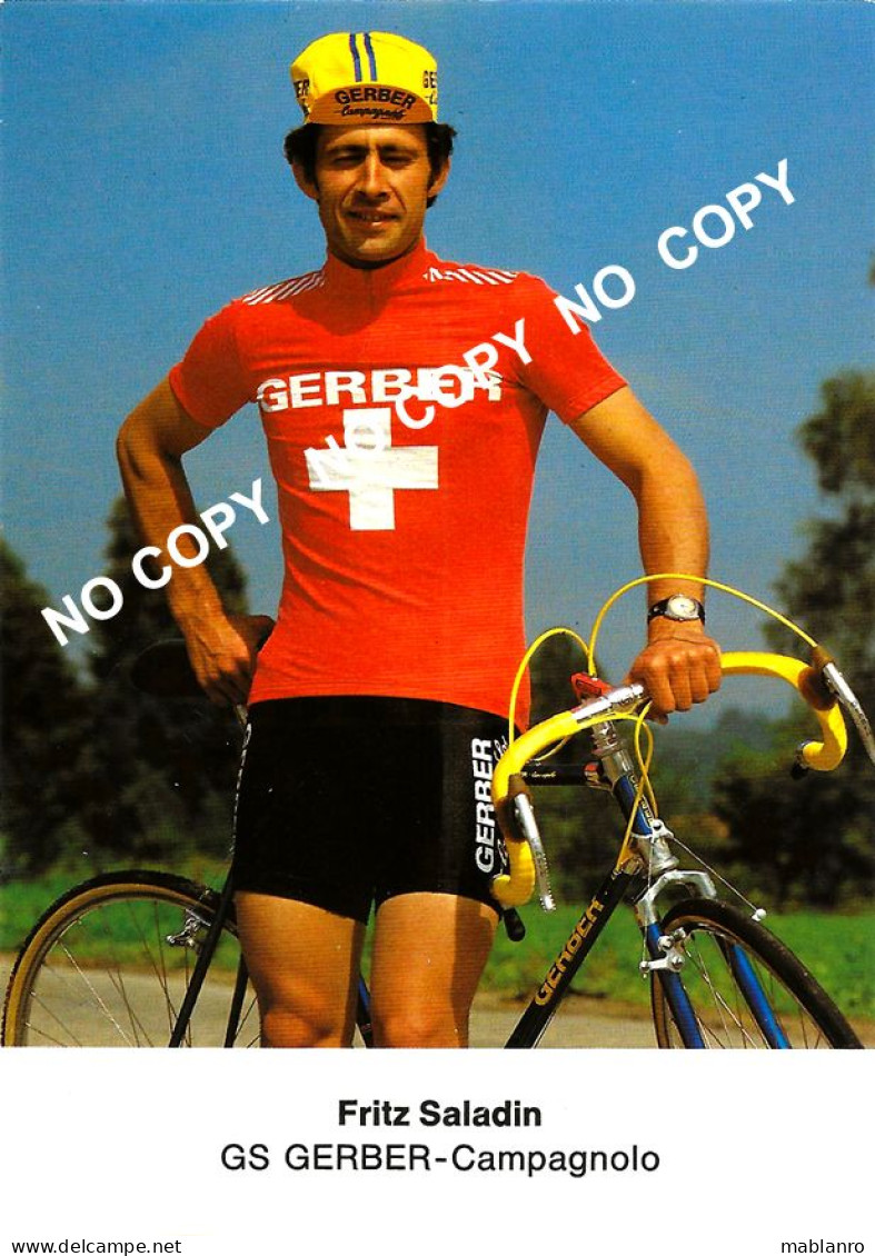 CARTE CYCLISME FRITZ SALADIN TEAM GERBER 1983 - Ciclismo