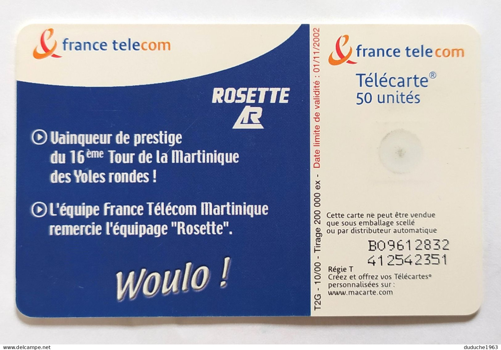 Télécarte France - Yoles Martinique - Non Classés