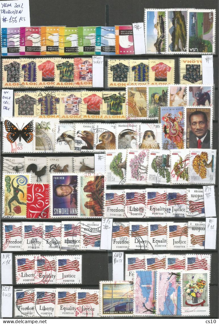 USA Selection 2012 Yearset 156 Pcs OFF-Paper Mostly VFU W/ Circular PMK Incl.Coil # Aloha Shirts BKLT, Earthscapes, Etc - Usati