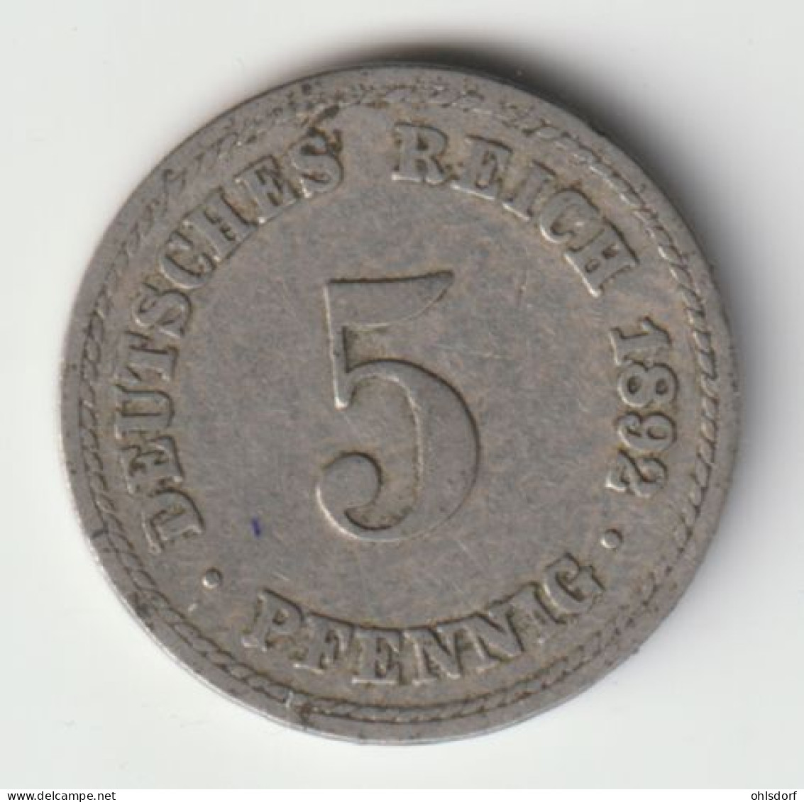 DEUTSCHES REICH 1892 A: 5 Pfennig, KM 11 - 5 Pfennig