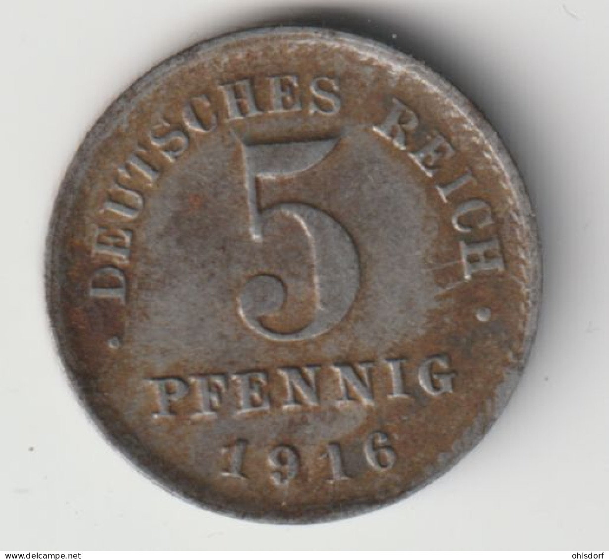 DEUTSCHES REICH 1916 D: 5 Pfennig, KM 19 - 5 Pfennig