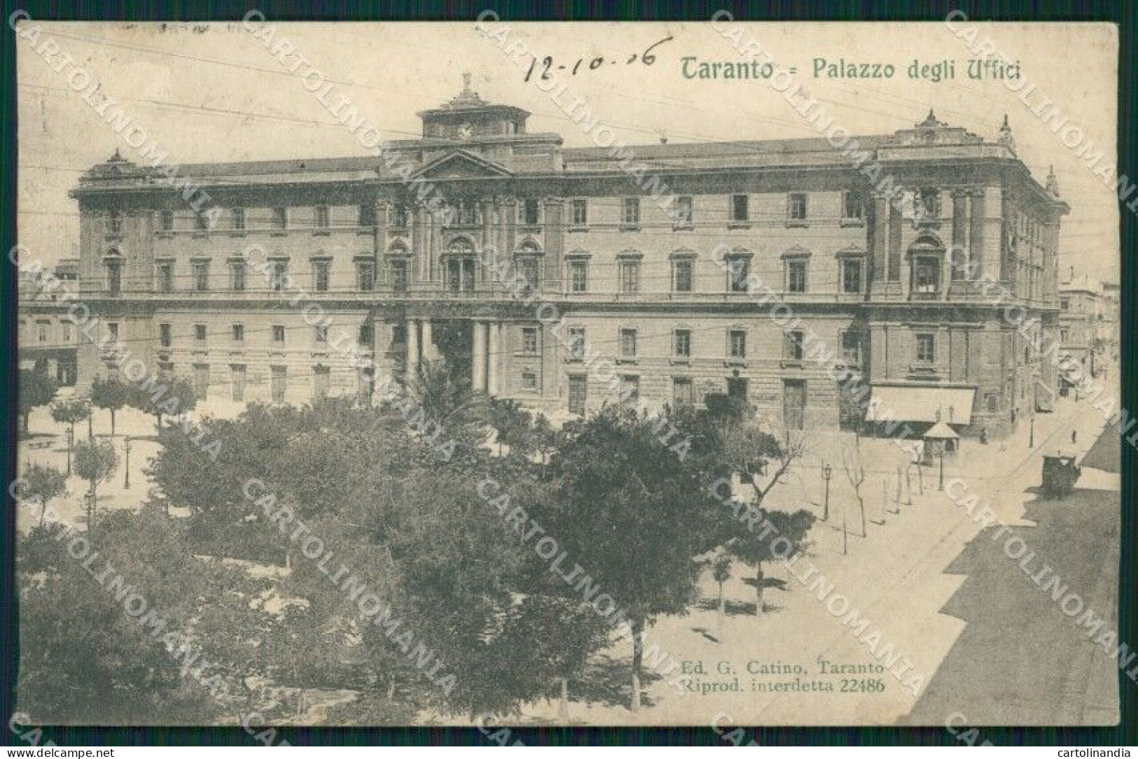 Taranto Città Palazzo Degli Uffici Postcard Cartolina KF3474 - Taranto