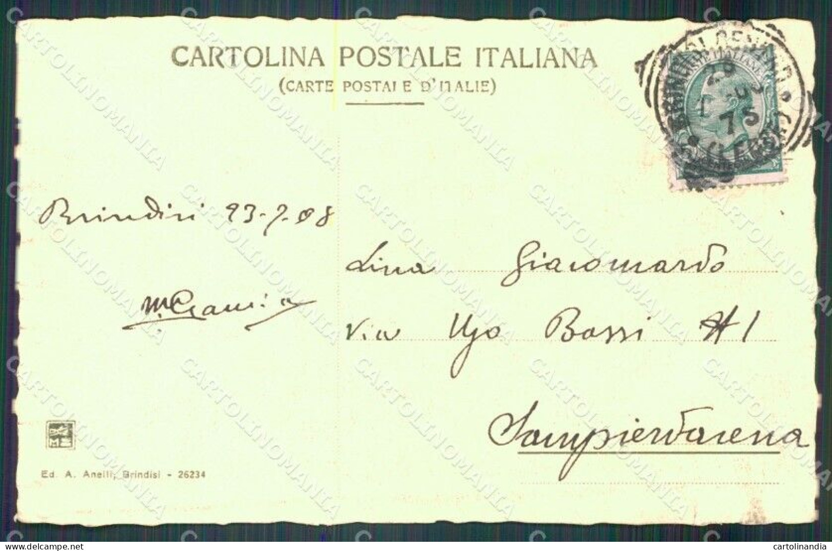 Brindisi Città Stazione Torpediniere Postcard Cartolina KF3390 - Brindisi