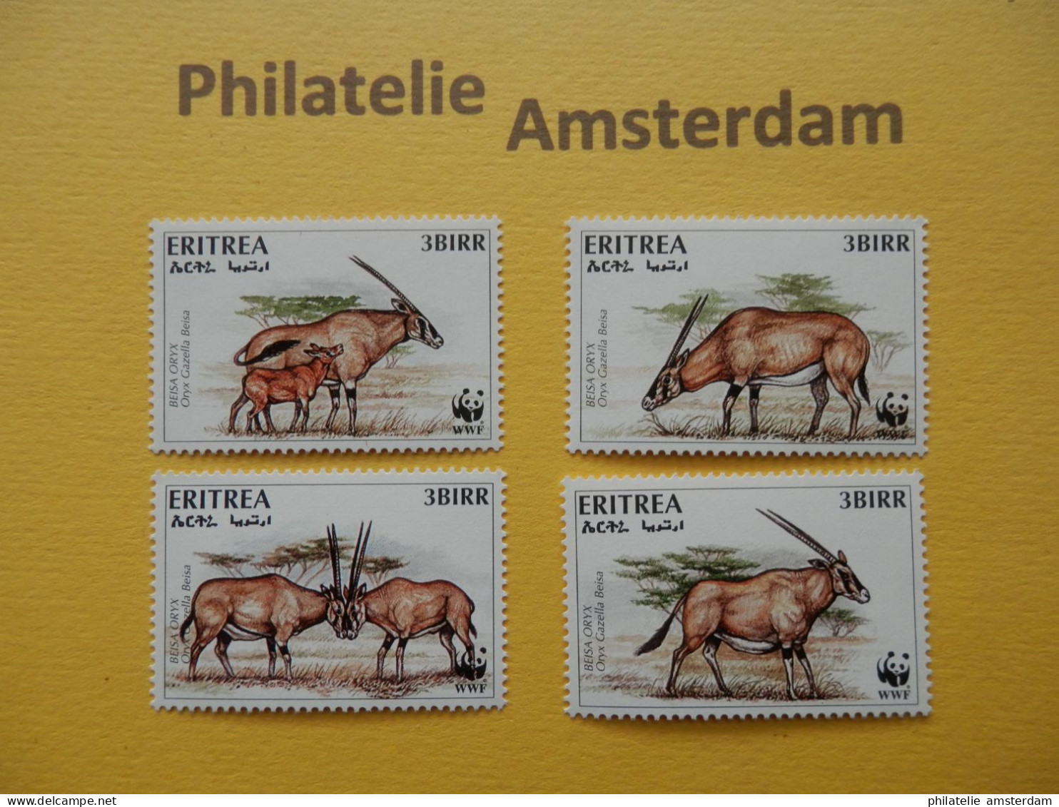 Eritrea 1996, WWF FAUNA ORYX: Mi 87-90, ** - Unused Stamps