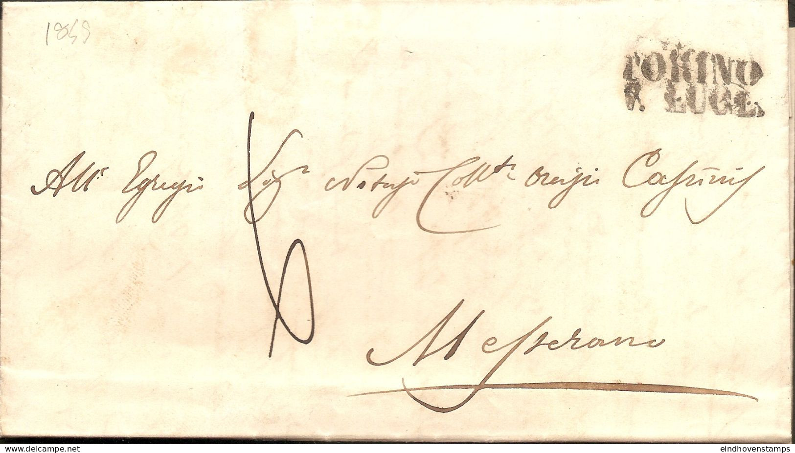 Italy 1846 Letter Postmarked Milano 10 Ott To Torino- Full  Letter - 1. ...-1850 Prephilately