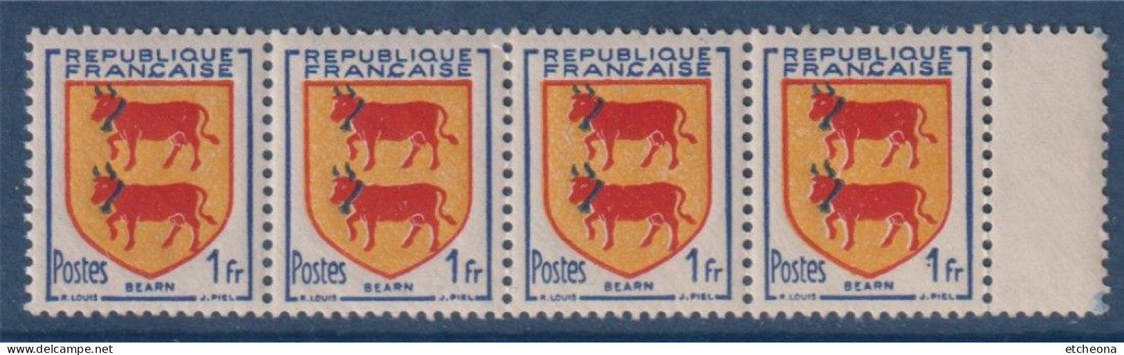 Béarn Armoiries De Provinces V N°901 Bande 4 Timbres Neufs Avec BdF - 1941-66 Armoiries Et Blasons