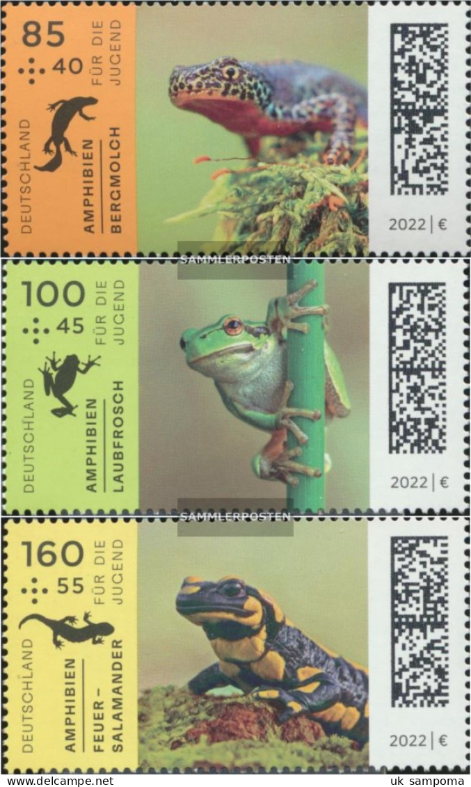 FRD (FR.Germany) 3706-3708 (complete Issue) Unmounted Mint / Never Hinged 2022 Amphibians - Ungebraucht