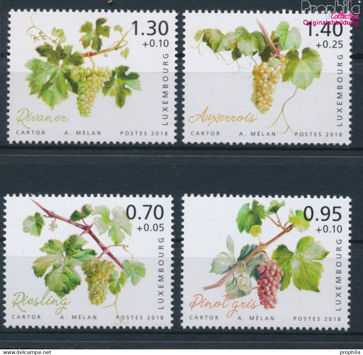 Luxemburg 2184-2187 (kompl.Ausg.) Postfrisch 2018 Moselregion Rebsorten (10377560 - Unused Stamps