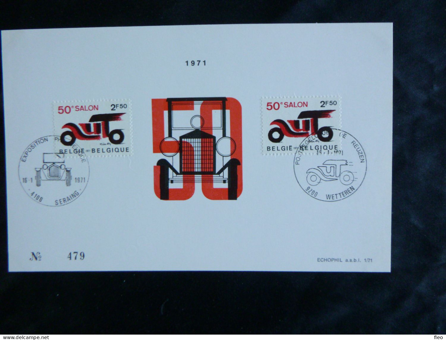 1971 1568 FDC ECHOPHIL FIRST DAY CARD : "50e Autosalon- 50e Salon De L'automobile" - 1971-1980