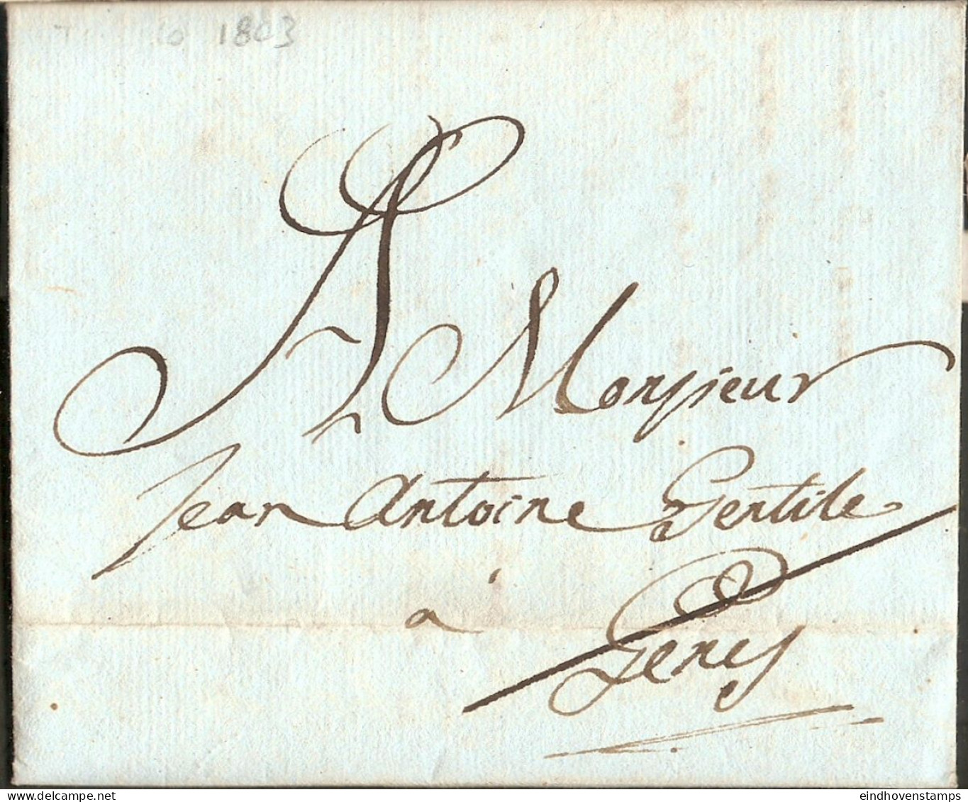 Italy 1803 Letter From Tagliola To Genua - Full Paid Letter - 1. ...-1850 Prefilatelia