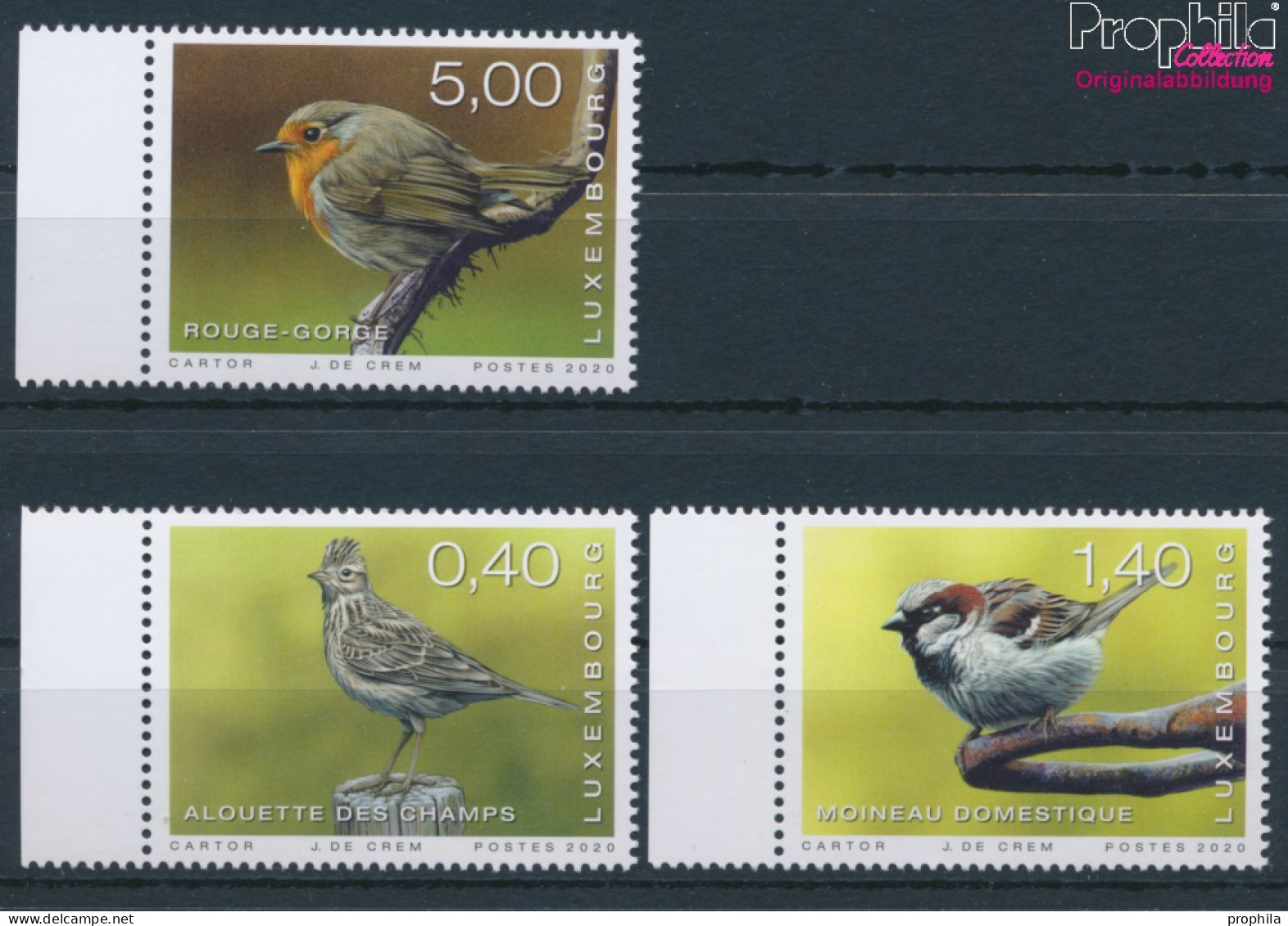 Luxemburg 2224-2226 (kompl.Ausg.) Postfrisch 2020 Vögel (10377606 - Unused Stamps