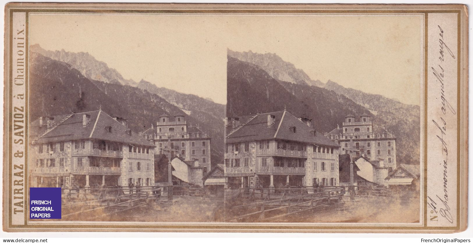 Chamonix Museum Du Mont-Blanc Photo Stéréoscopique 1865 Tairraz & Savioz Alpes Hôtel D'Angleterre Aiguilles Rouges C3-20 - Stereoscopic