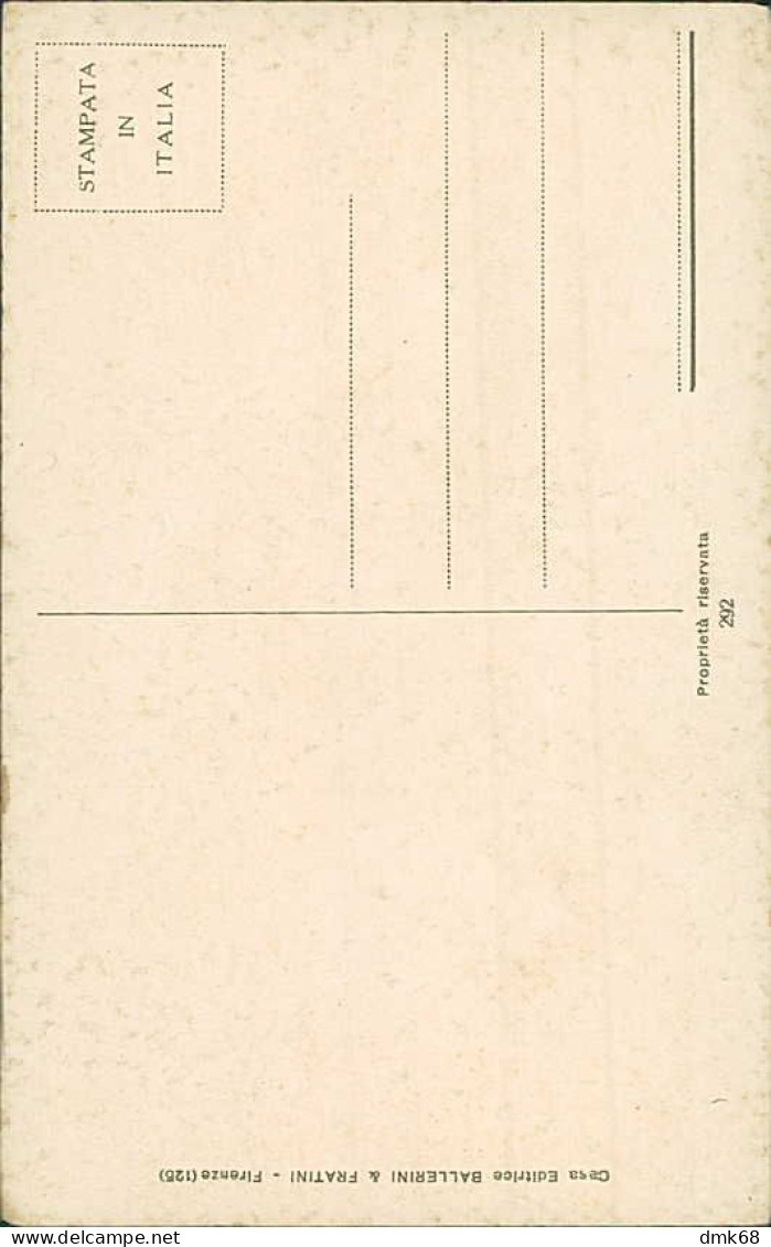 CHIOSTRI SIGNED 1920s POSTCARD - COUPLE & FLOWERS TREE - EDIT BALLERINI & FRATINI - N.292 (5607) - Chiostri, Carlo