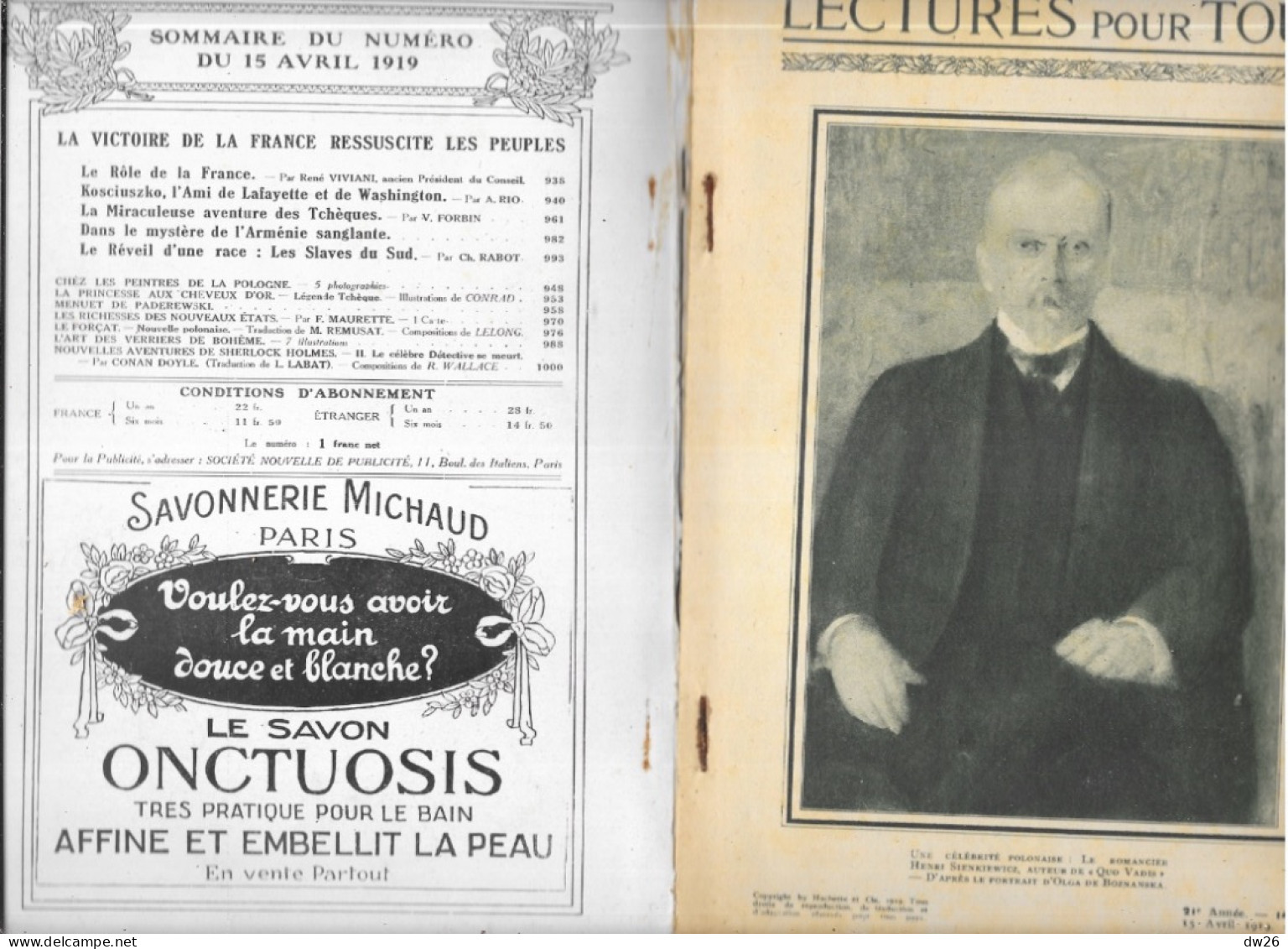 Revue Hachette Bimensuelle Après Guerre - Lectures Pour Tous Du 15 Avril 1919 - La Victoire De La France - 1900 - 1949