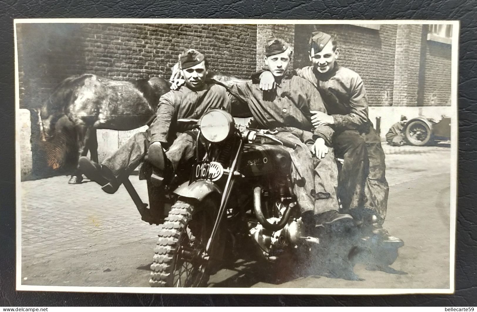 CARTE PHOTO MOTO GILLET HERSTAL MILITAIRE - Maniobras