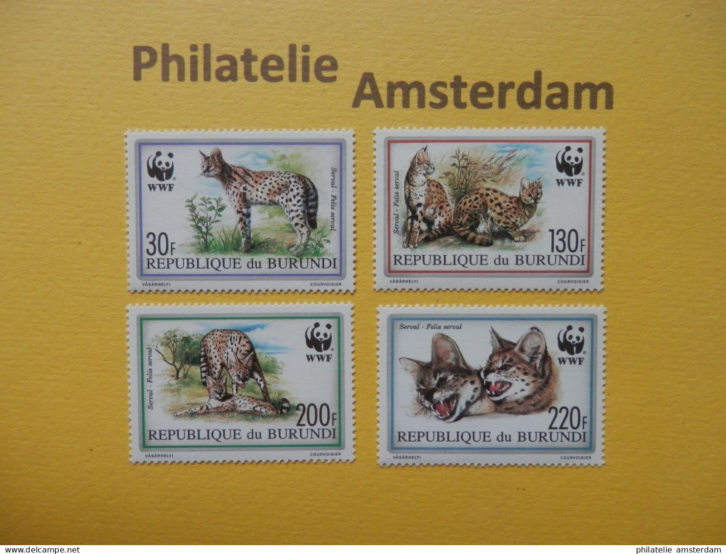 Burundi 1992, WWF FAUNA SERVAL: Mi 1758-61, ** - Neufs