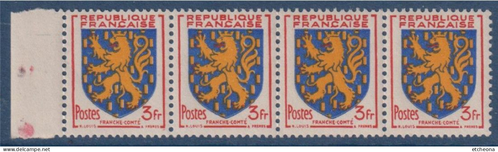 Franche-Comté Armoiries De Provinces V N°903 Bande 4 Timbres Neufs Avec BdF - 1941-66 Wapenschilden