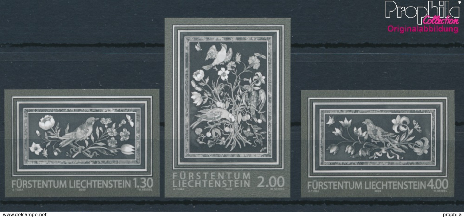 Liechtenstein 1525S-1527S (kompl.Ausg.) Schwarzdruck Postfrisch 2009 Schätze (10377386 - Unused Stamps