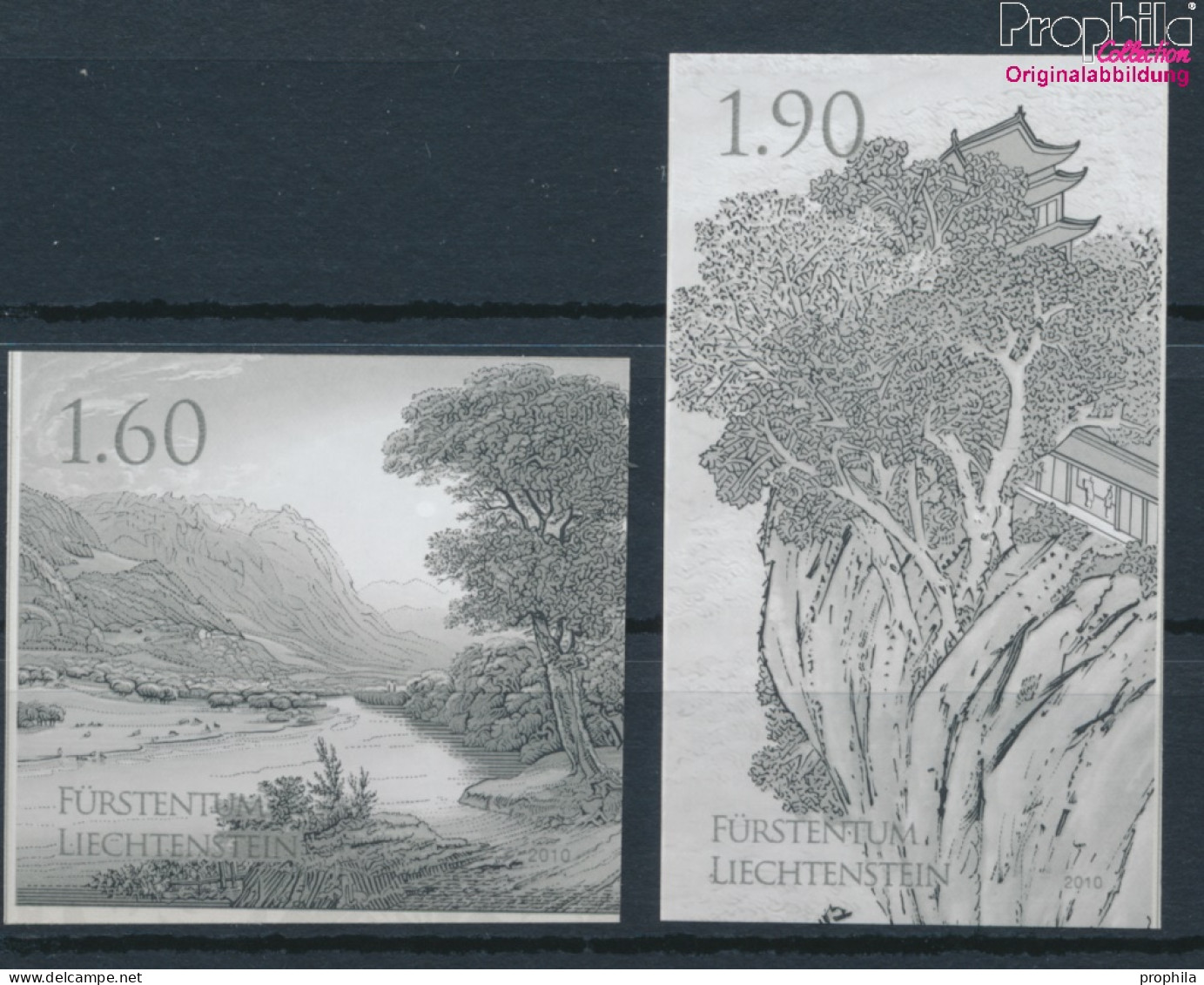 Liechtenstein 1553S-1554S (kompl.Ausg.) Schwarzdruck Postfrisch 2010 EXPO (10377385 - Unused Stamps