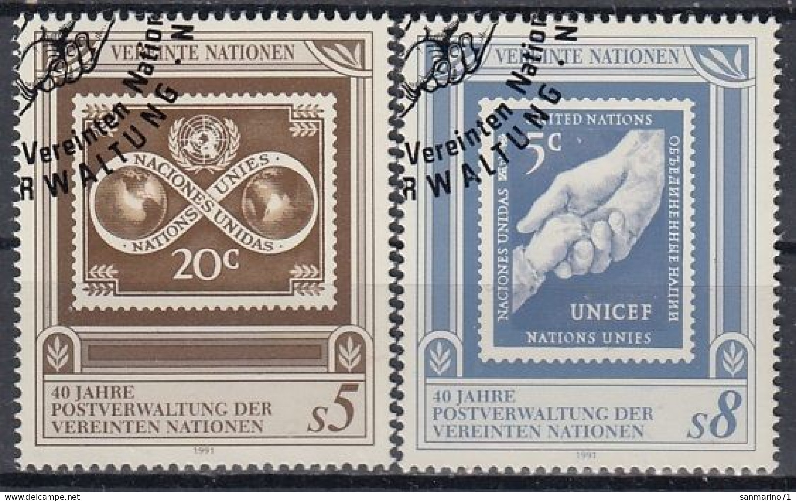 UNITED NATIONS Vienna 121-122,used - Usados