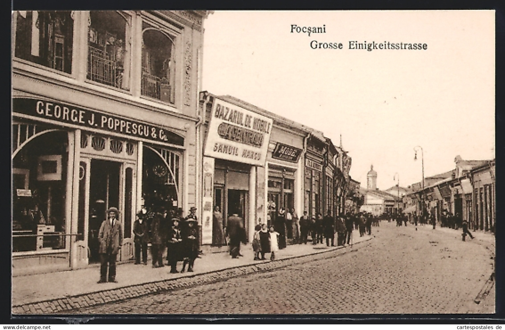 AK Focsani, Grosse Einigkeitsstrasse  - Roemenië