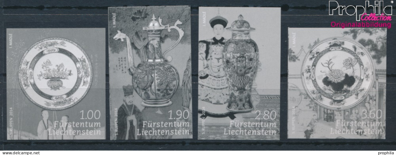 Liechtenstein 1733S-1736S (kompl.Ausg.) Schwarzdruck Postfrisch 2014 Porzellan (10377378 - Ungebraucht