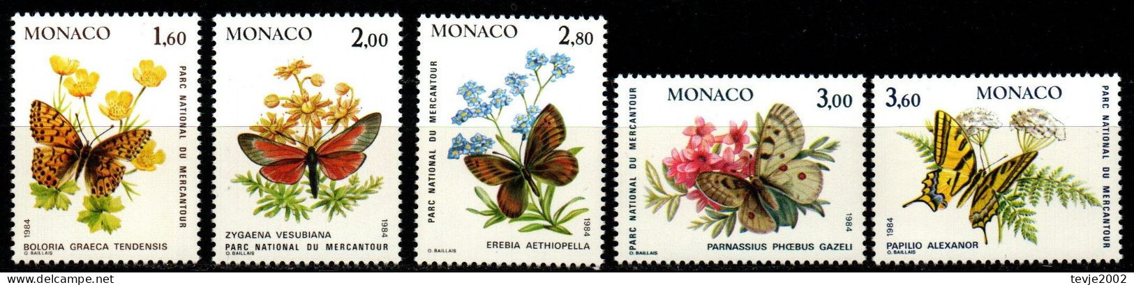 Monaco 1984 - Mi.Nr. 1624 - 1628 - Postfrisch MNH - Tiere Animals Schmetterlinge Butterflies - Mariposas