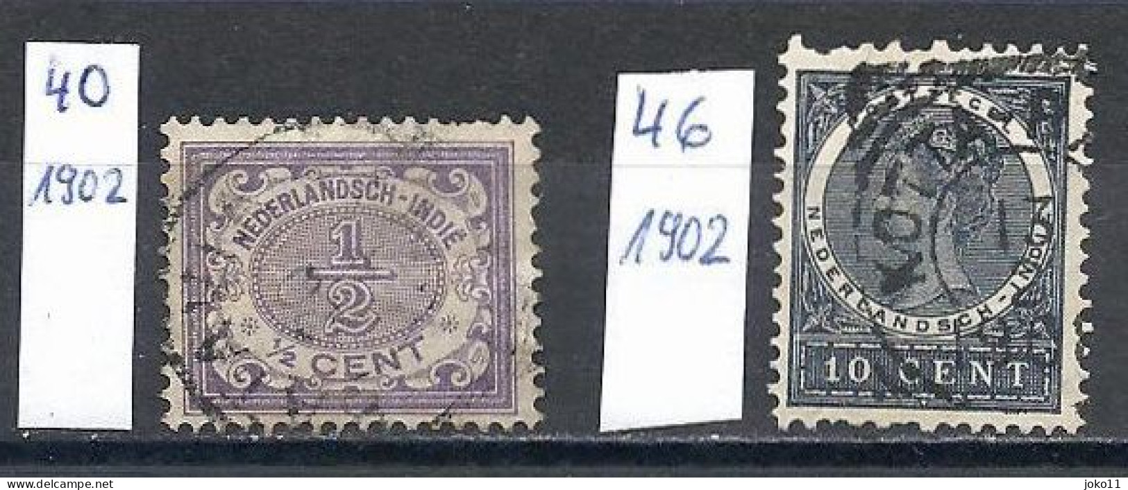 Niederländisch-Indien, 1902, Michel-Nr. 40 + 46, Gestempelt - Niederländisch-Indien
