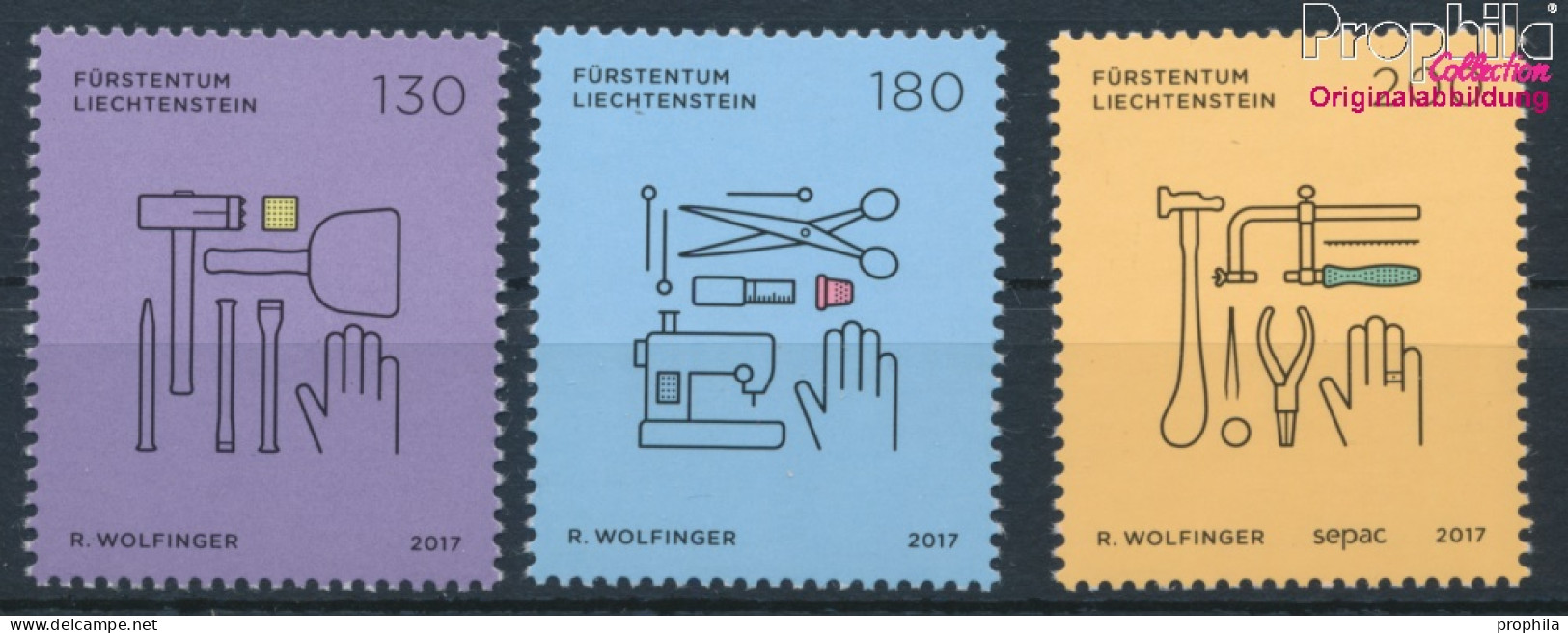 Liechtenstein 1844-1846 (kompl.Ausg.) Postfrisch 2017 Handwerk (10377373 - Nuovi