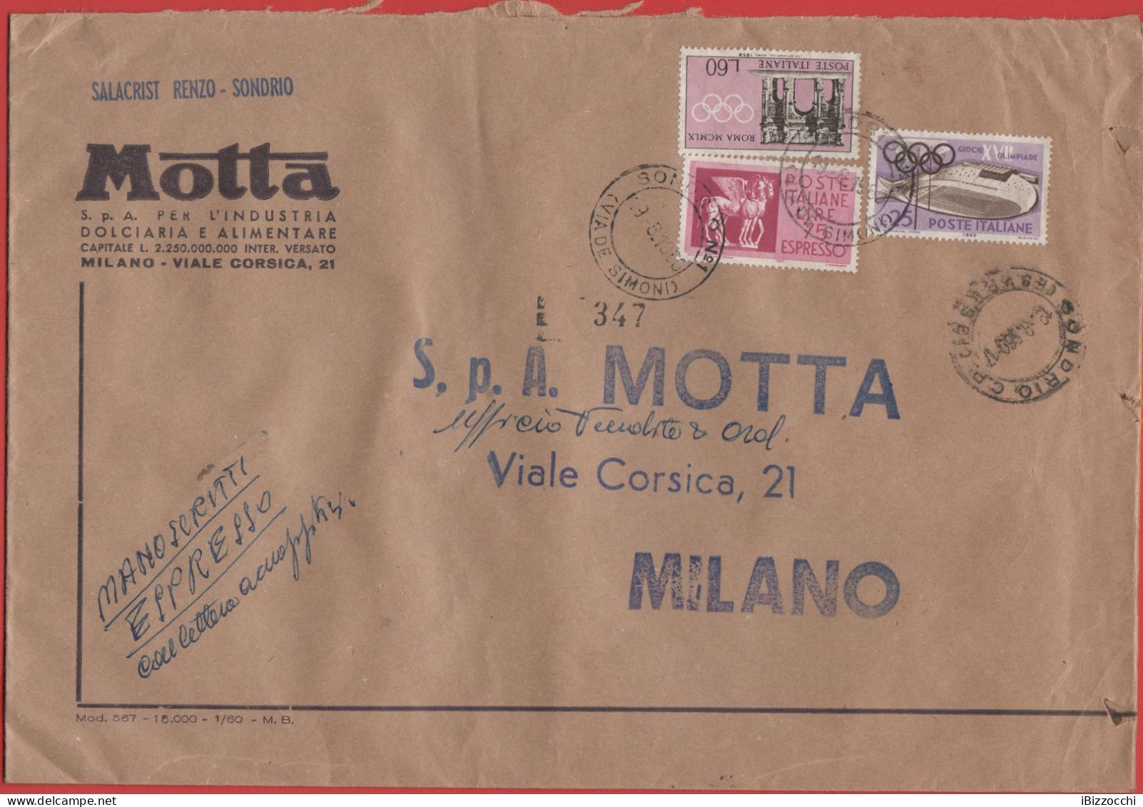 ITALIA - Storia Postale Repubblica - 1960 - 60 Preolimpica, Olimpiadi Di Roma Del 1960; Arco Di Costantino + 25 Giochi D - 1971-80: Storia Postale