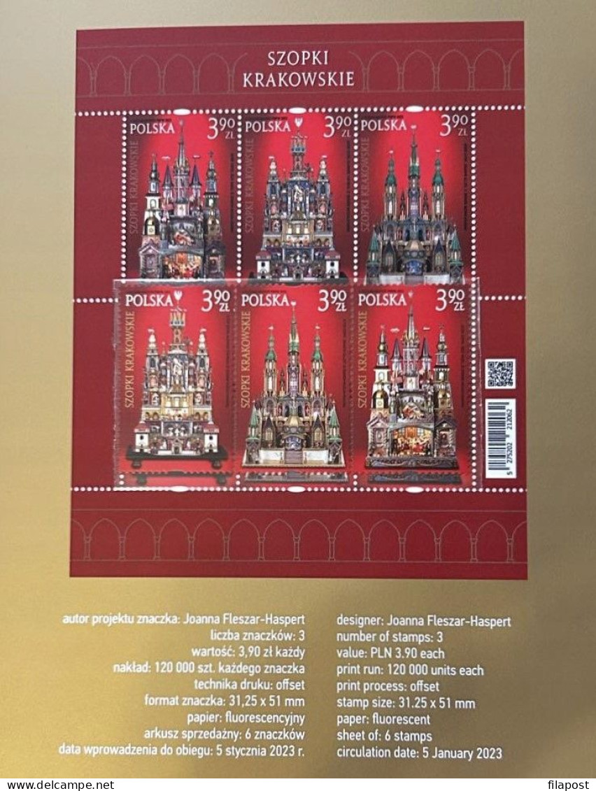 Poland 2023 Booklet / Cracovian Christmas Cribs, Krakow Kraków Museum, Nativity Scenes / Full Of Set MNH ** - Postzegelboekjes