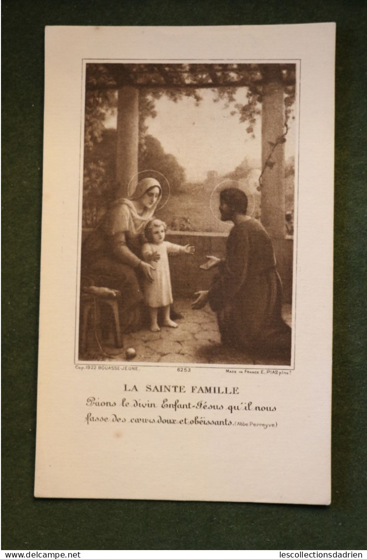 Image Religieuse La Sainte Famille Souvenir De Mariage 1924 à Négreville - Holy Card Holy Familly - Andachtsbilder