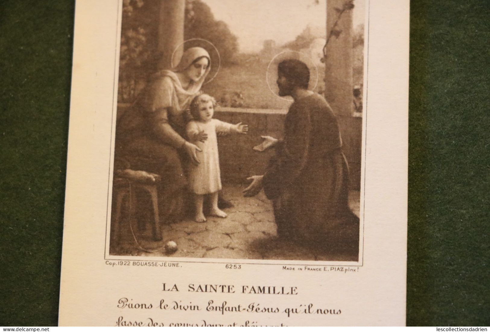 Image Religieuse La Sainte Famille Souvenir De Mariage 1924 à Négreville - Holy Card Holy Familly - Andachtsbilder