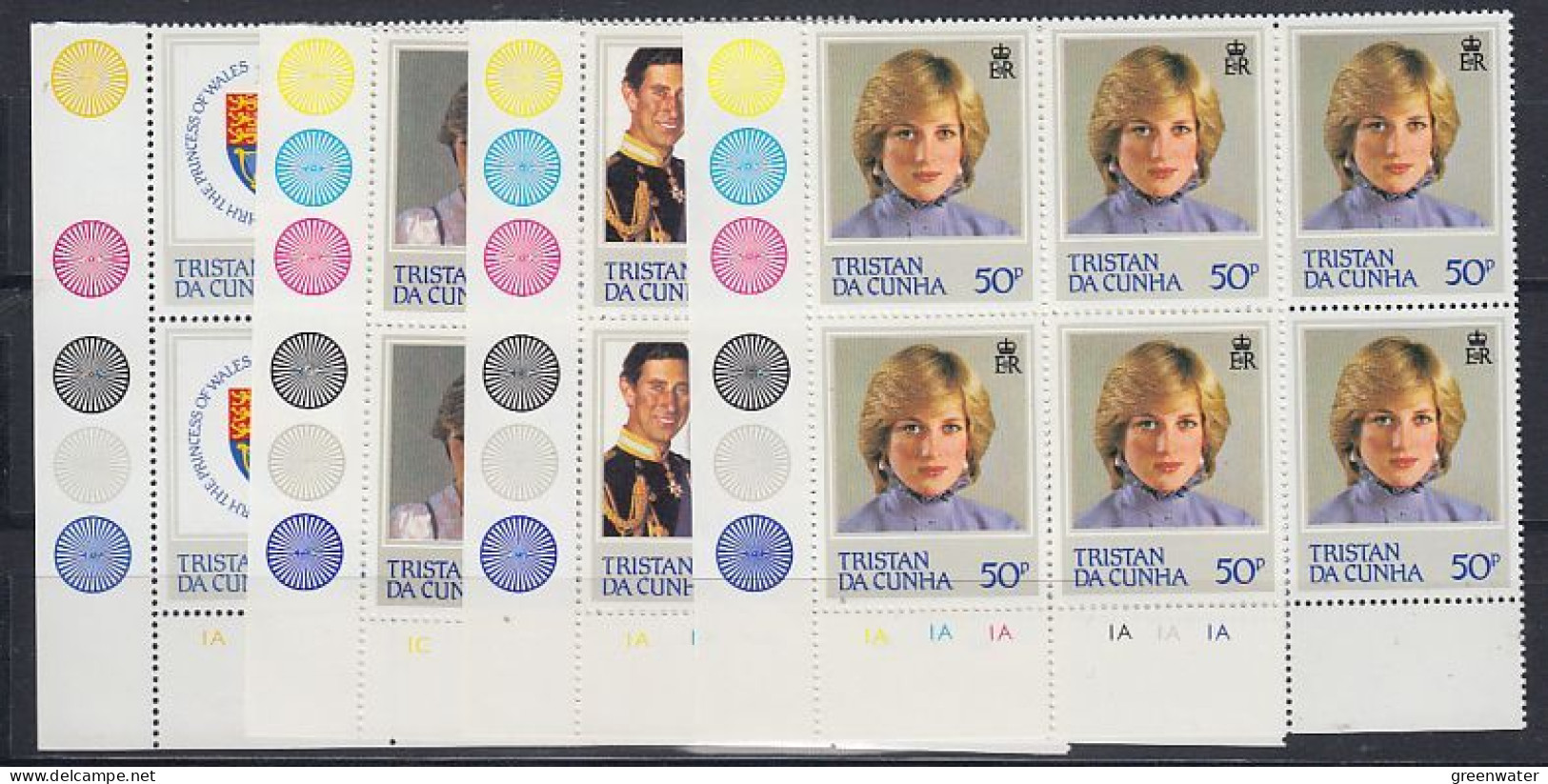 Tristan Da Cunha 1982 Diana 21st Birthday 4v Bl Of 6 ** Mnh  (TDC178D) - Tristan Da Cunha