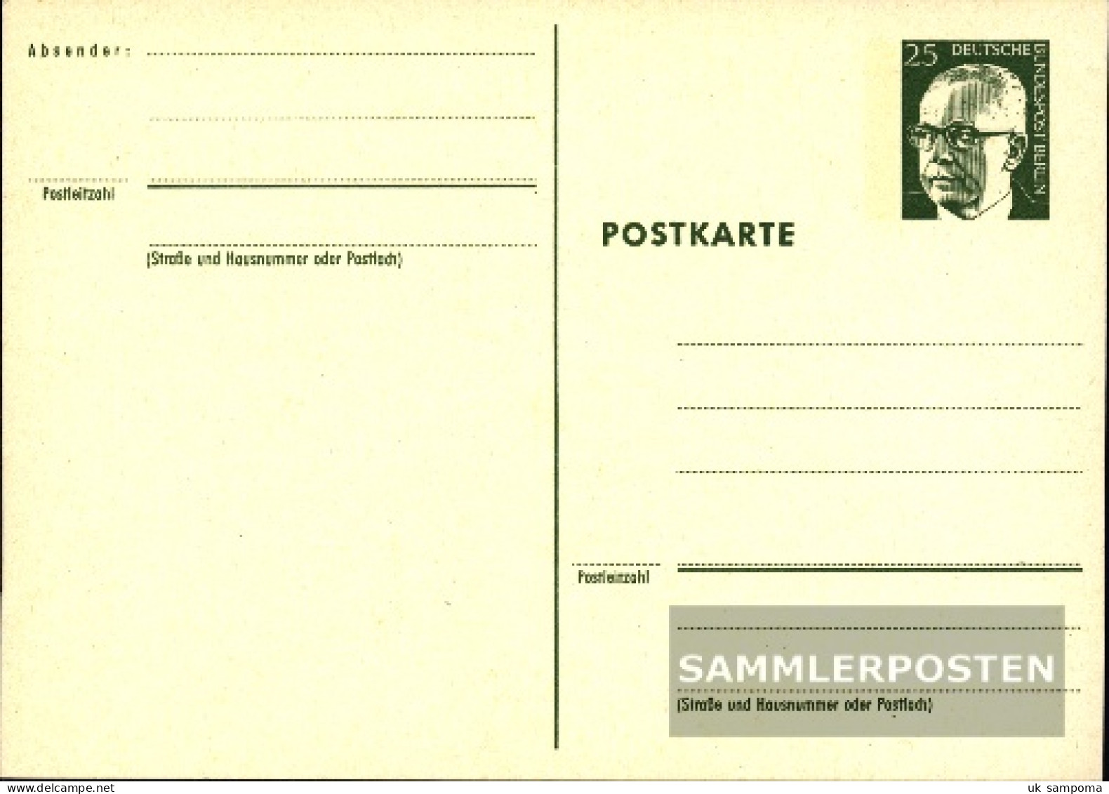 Berlin (West) P82 Official Postcard With Zusatzfrankatur Used 1971 Heinemann - Autres & Non Classés