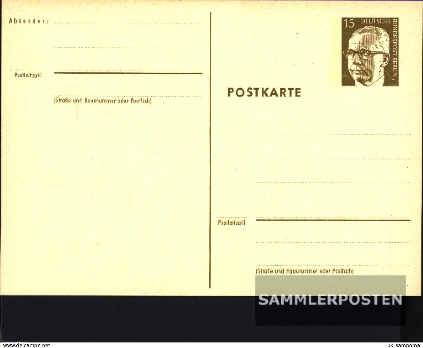 Berlin (West) P81 Official Postcard With Zusatzfrankatur Used 1971 Heinemann - Andere & Zonder Classificatie