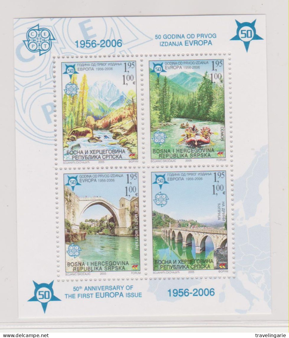 Bosnia And Herzegovina (Rep.Srpska) 2005: 50th Anniversary Of The First EUROPA Stamps S/S  ** MNH - Europäischer Gedanke