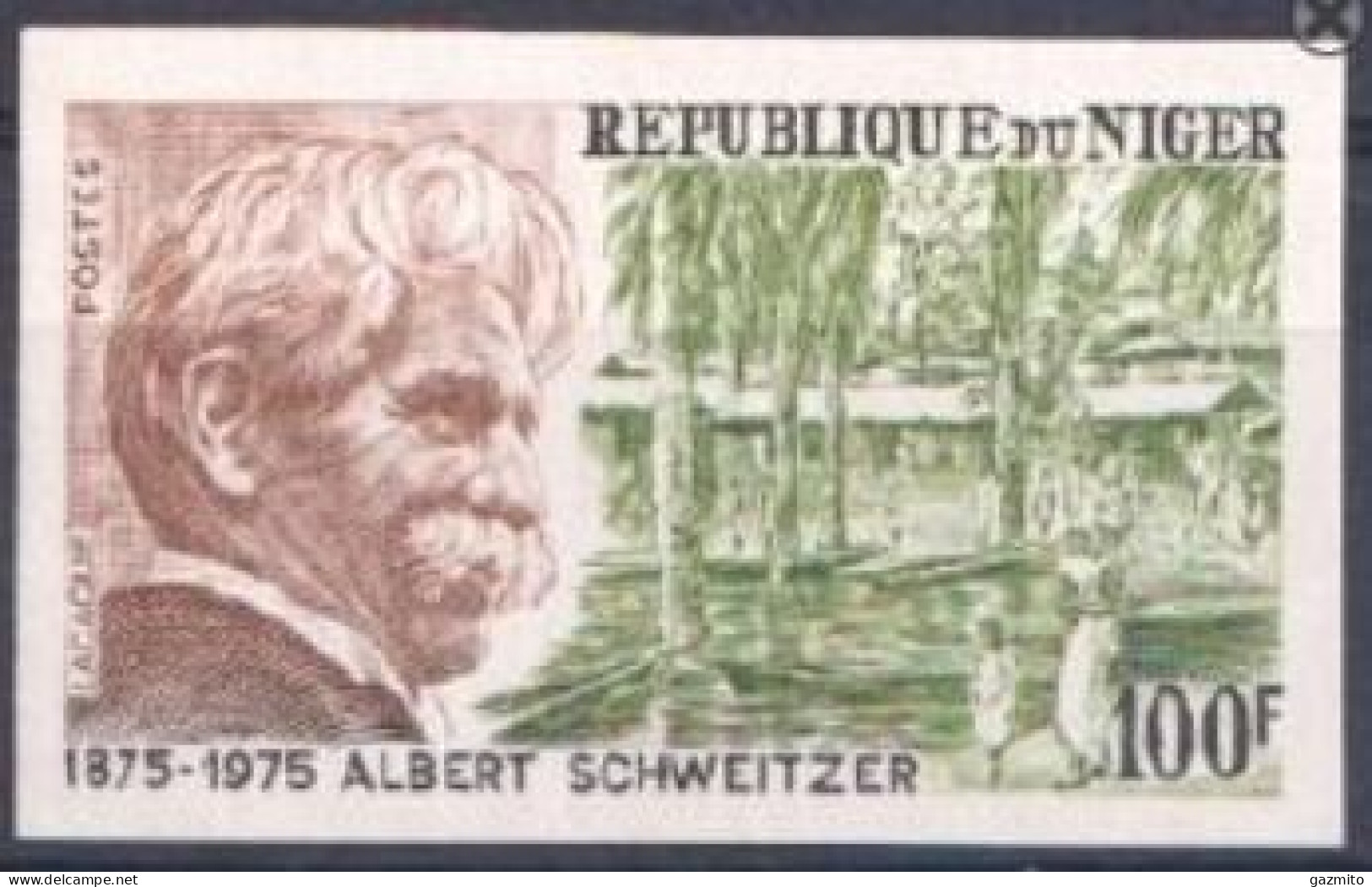 Niger 1975, Nobelprize, Schweitzer, 1val IMPERFORATED - Niger (1960-...)