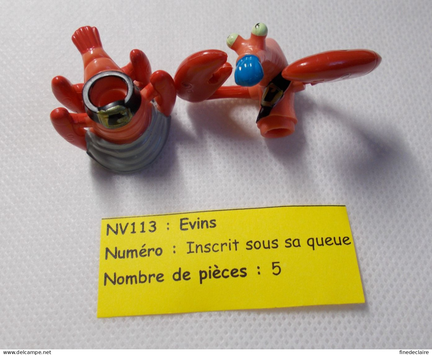 Kinder - Monstres Et Pirates - Août 2008 - Homard Evins - NV113 - Sans BPZ - Mountables