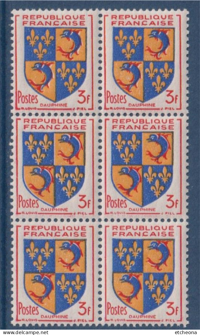 Dauphiné Armoiries De Provinces VI N°954 Bloc De 6 Timbres Neufs - 1941-66 Stemmi E Stendardi